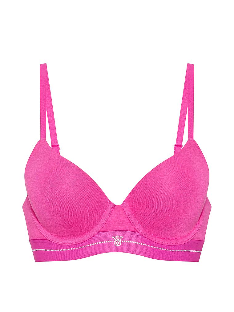 Push-up pamučni grudnjak Perfect Shape Signature Shine. Proizvod je ružičaste boje i dolazi iz kolekcije majica.