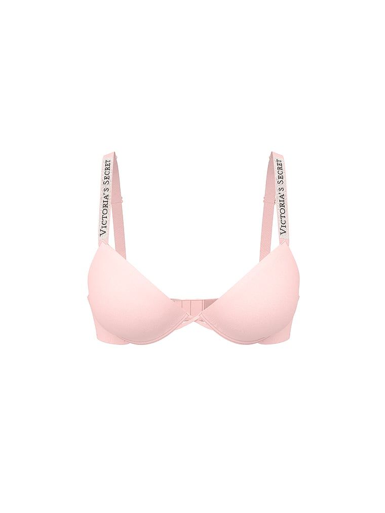 Blago podstavljeni grudnjak s Shine Strap Demi sjajnim naramenicama. Proizvod je ružičaste boje i dolazi iz kolekcije Very Sexy.
