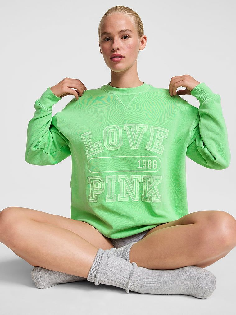 PINK Oversized majica s okruglim izrezom Campus Fleece