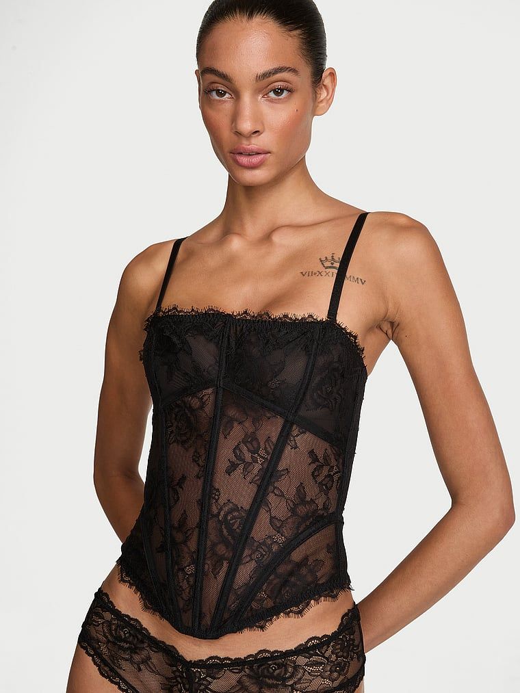 Gornji dio korzeta Rose Lace. Proizvod je crn i dolazi iz kolekcije Very Sexy.
