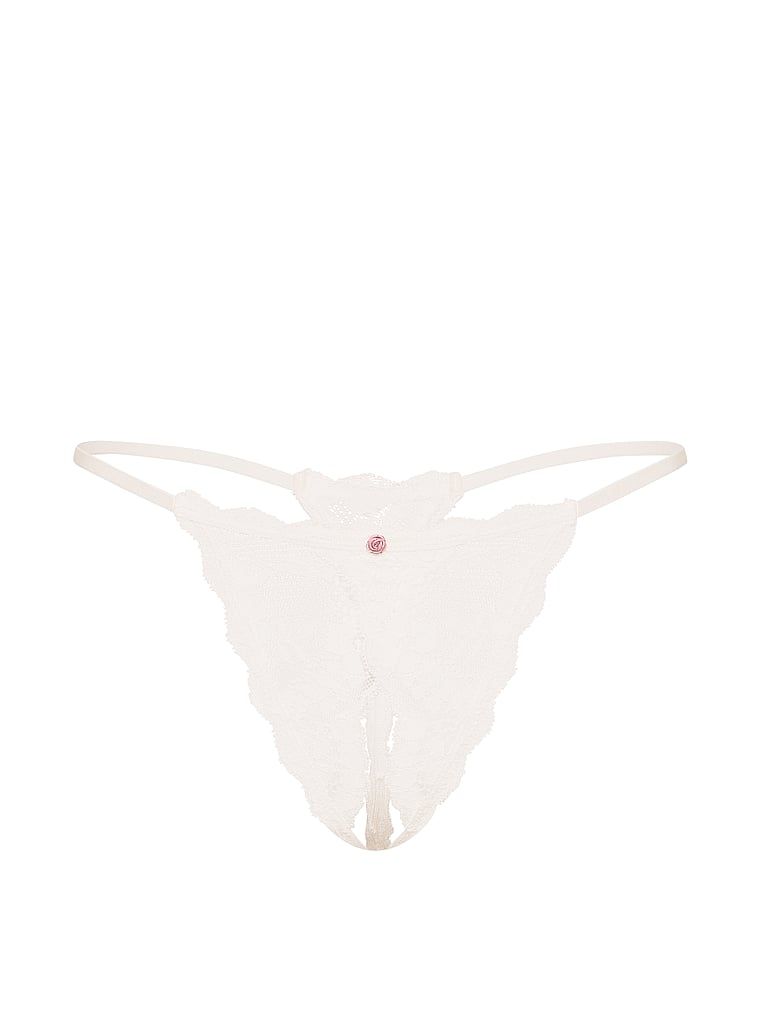 Peekaboo čipkasti tanga bez koraka. Proizvod je bijele boje i dolazi iz kolekcije Dream Angels.
