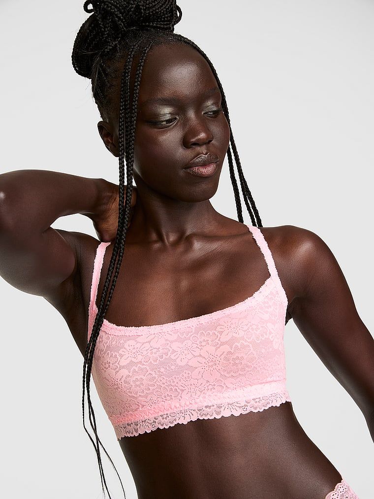 PINK Nepodstavljena bralette majica s dubokim okruglim izrezom Wink PINK
