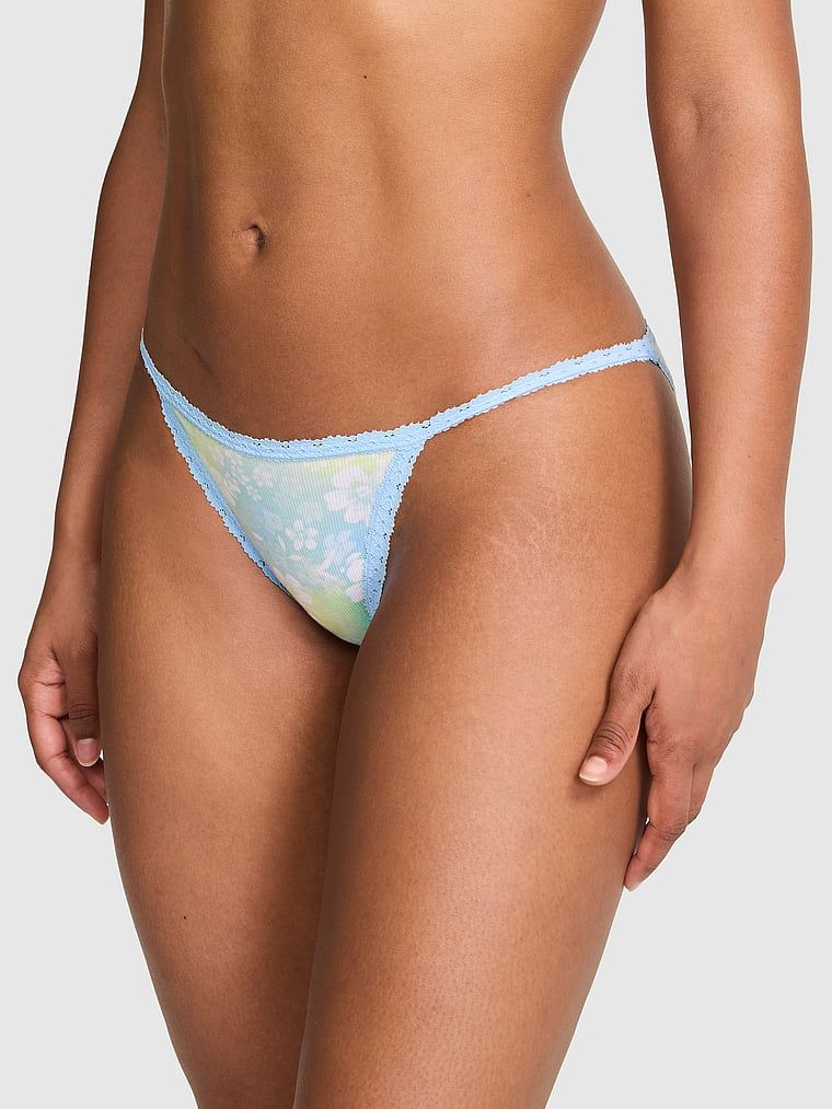PINK Wink s čipkastim obrubom string bikini gaćice