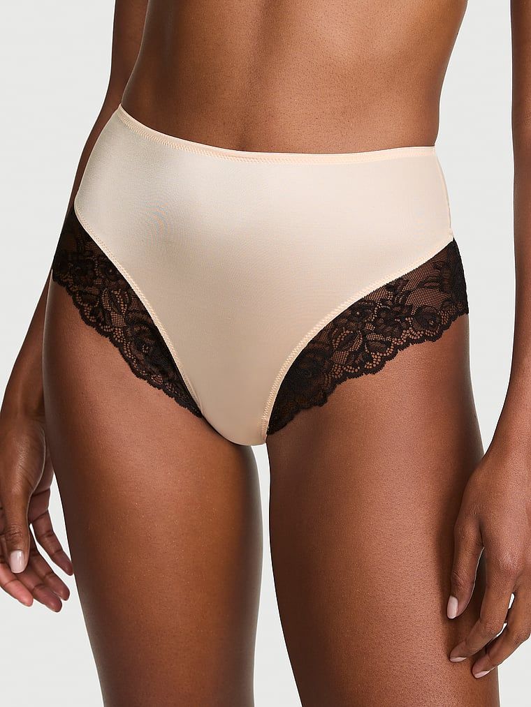 Very Sexy Glatke klasične gaćice visokog struka s čipkastim obrubom