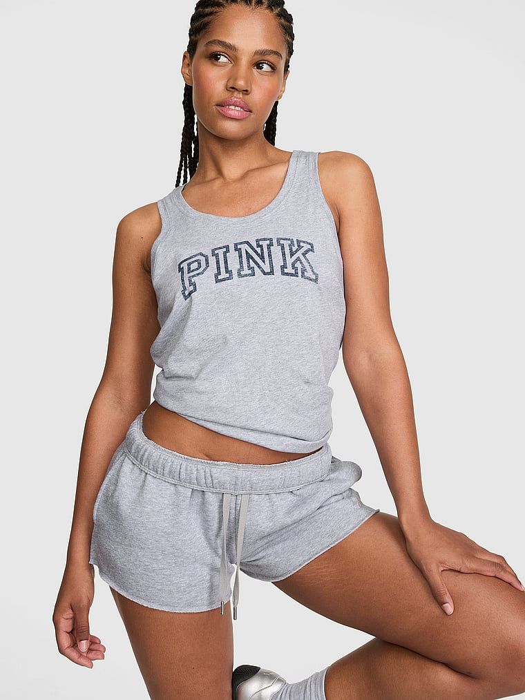 PINK Pamučni top bez rukava Campus Cotton
