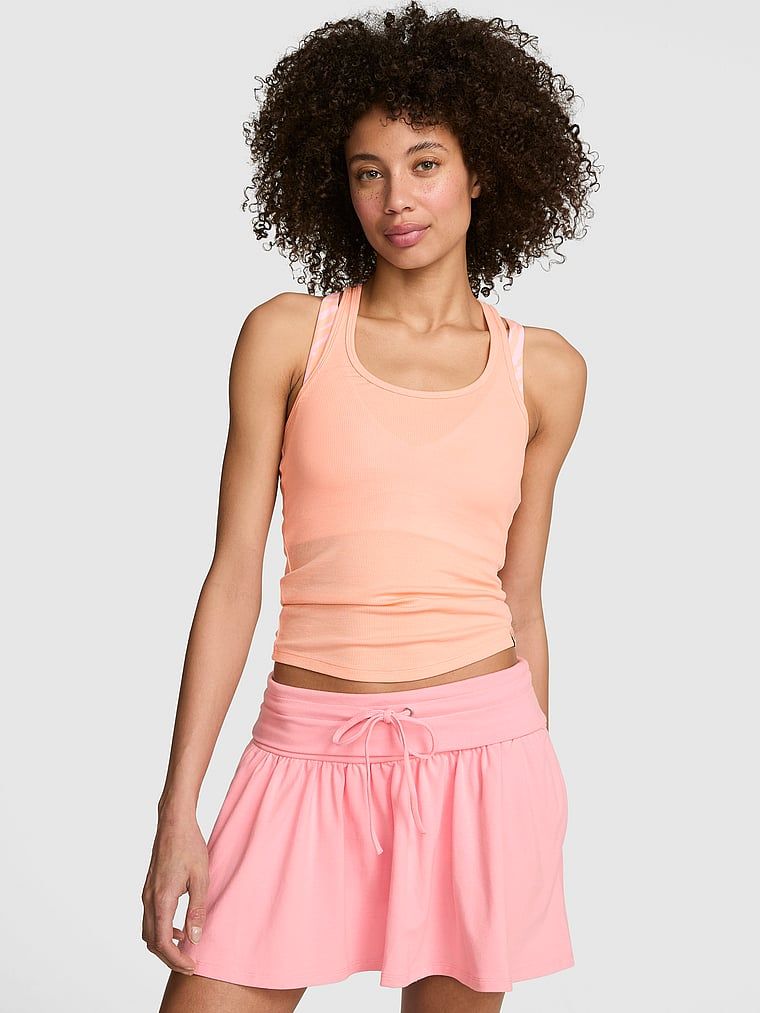 PINK Relaxed Rib Boyfriend top bez rukava
