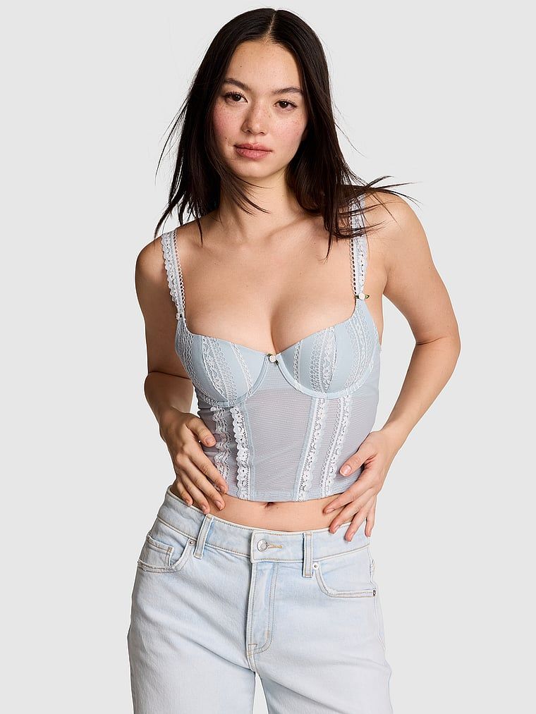 PINK PINK Wink lagano podstavljeni scoop korzet top