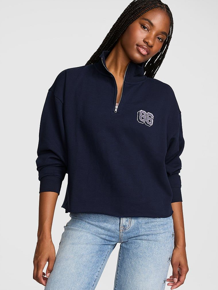 Dukserica ravnog kroja s kratkim patentom Campus Fleece