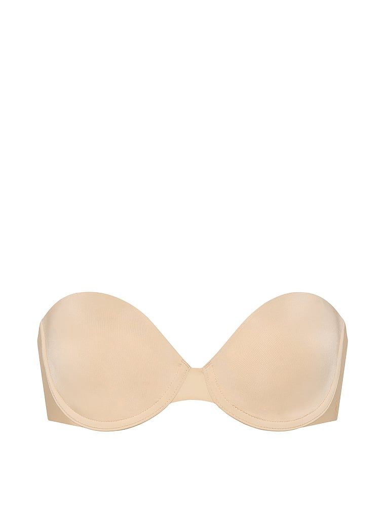 Grudnjak bez naramenica s blago podstavljenim naramenicama. Proizvod je bež boje i dolazi iz kolekcije Invisible by Victoria's Secret.