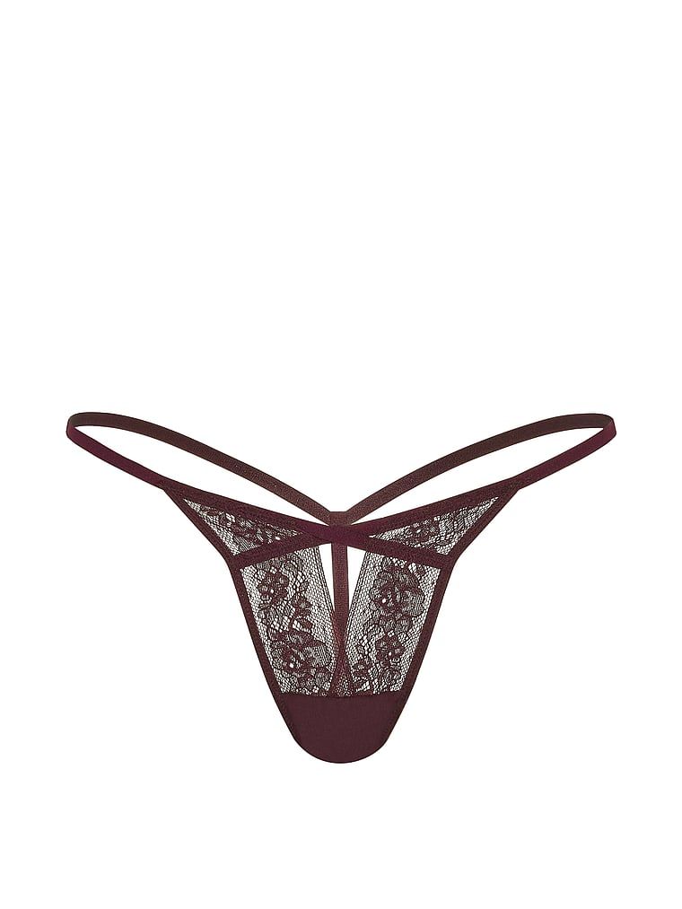 Tanga s izrezom i čipkom s naramenicama. Proizvod je ljubičaste boje i dolazi iz kolekcije Very Sexy.