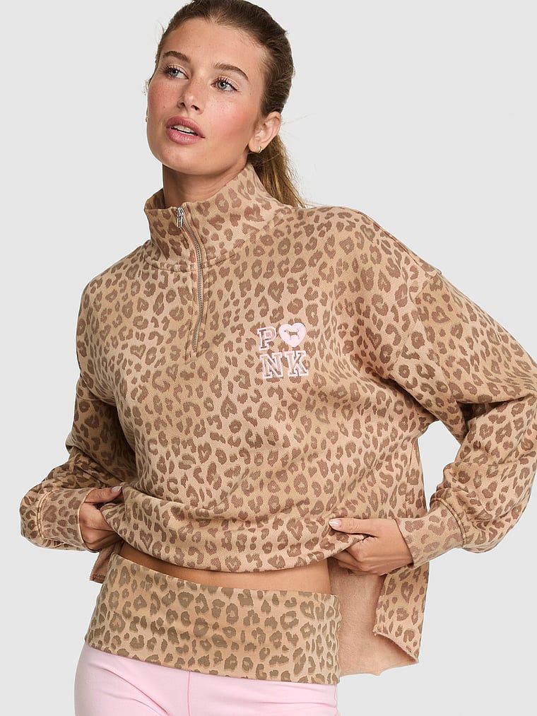 Dukserica ravnog kroja s kratkim patentom Campus Fleece