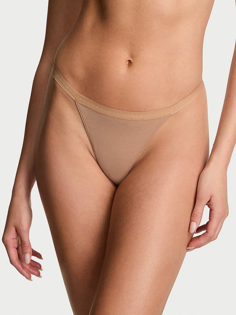 Victoria's Secret Rastezljive pamučne tangice V kroja