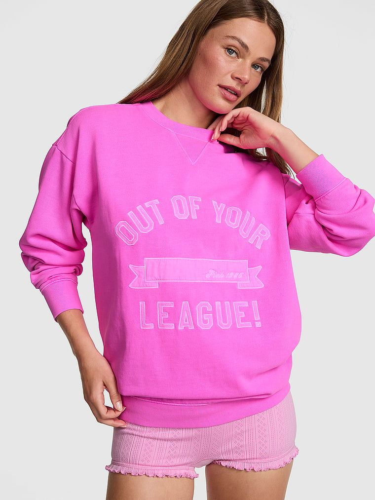 PINK Oversized majica s okruglim izrezom Campus Fleece