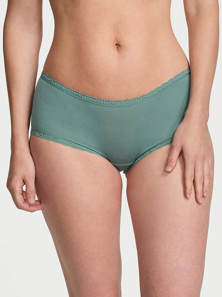 Lace Trim Pamučne bokserice s čipkastim obrubom