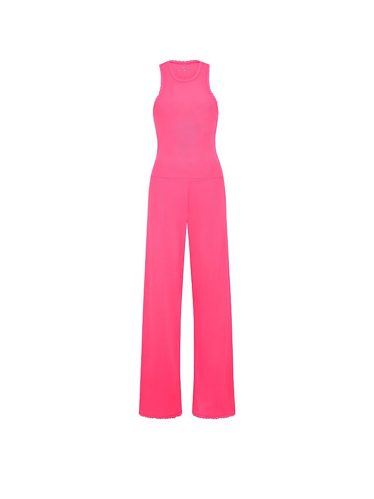 Pamučni set za spavanje - gornji dio i hlače Shadow Stripe. Proizvod je ružičaste boje i dolazi iz Victoria's Secret kolekcije.