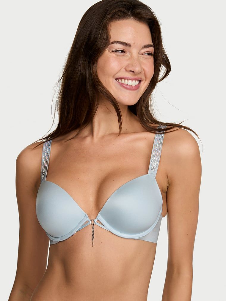 Very Sexy Svjetlucavi push-up grudnjak s prugama u ombre uzorku