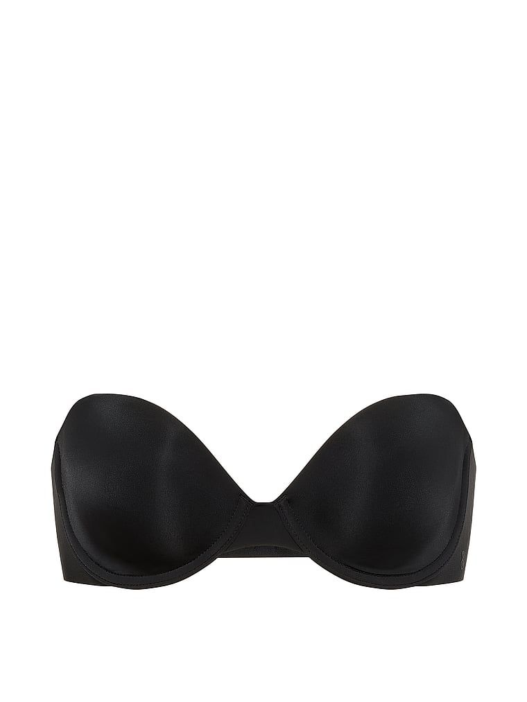 Grudnjak bez naramenica s blago podstavljenim naramenicama. Proizvod je crn i dolazi iz kolekcije Invisible by Victoria's Secret.