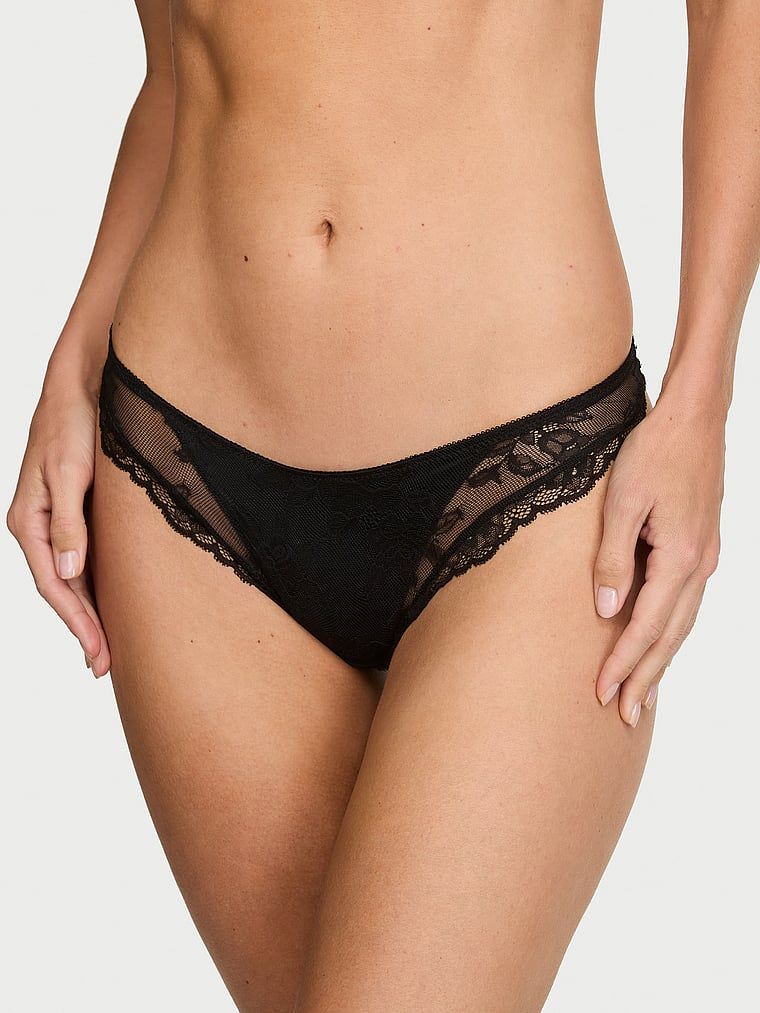 Very Sexy Tangice s prekrivačem od čipke s motivom ruže