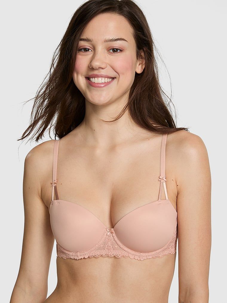 Lagano podstavljen balconette grudnjak PINK Wink
