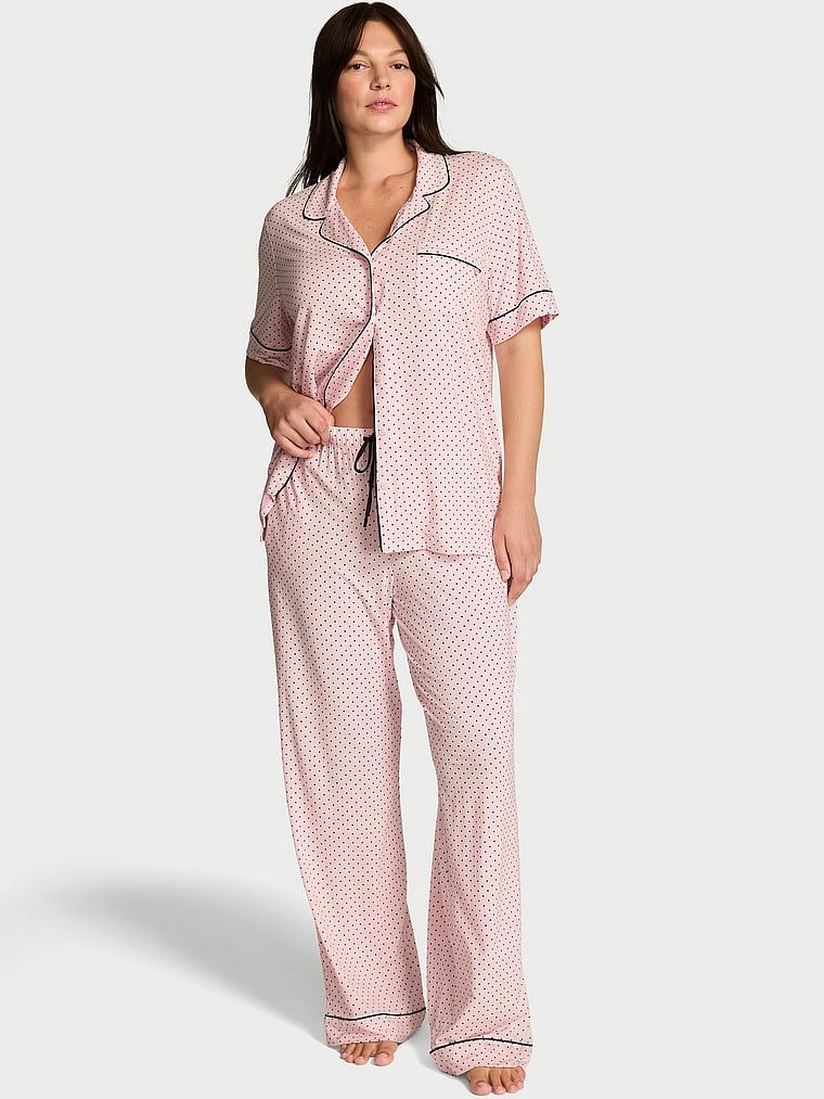 Victoria's Secret Dugi komplet pidžame kratkih rukava od modala SoSoft