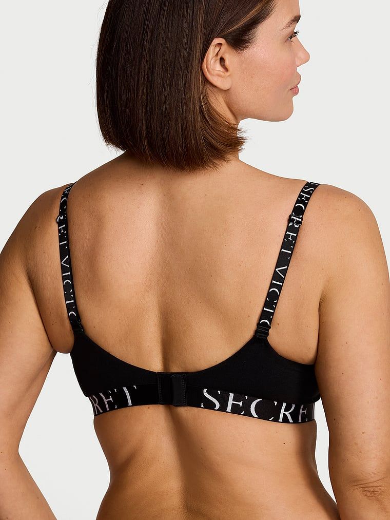 Push-up pamučni grudnjak Perfect Shape Exploded Logo. Proizvod je crn i dolazi iz kolekcije majica.