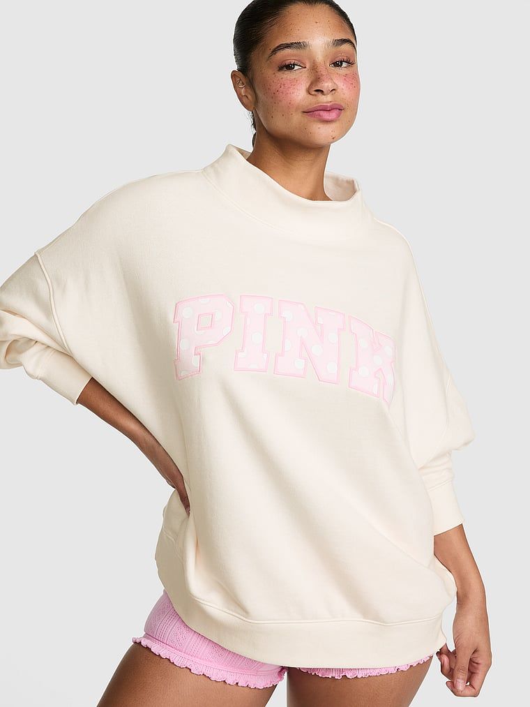 PINK Oversize sweatshirt s visokim ovratnikom Campus Fleece