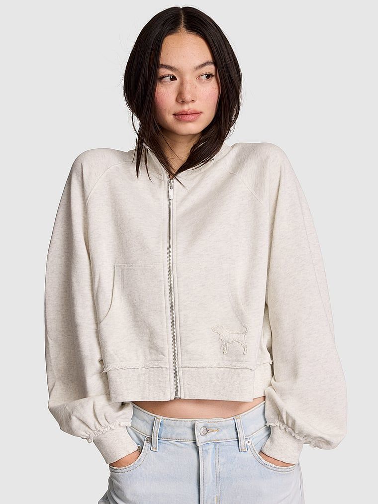 PINK Campus Terry Mock-Neck Full-Zip majica