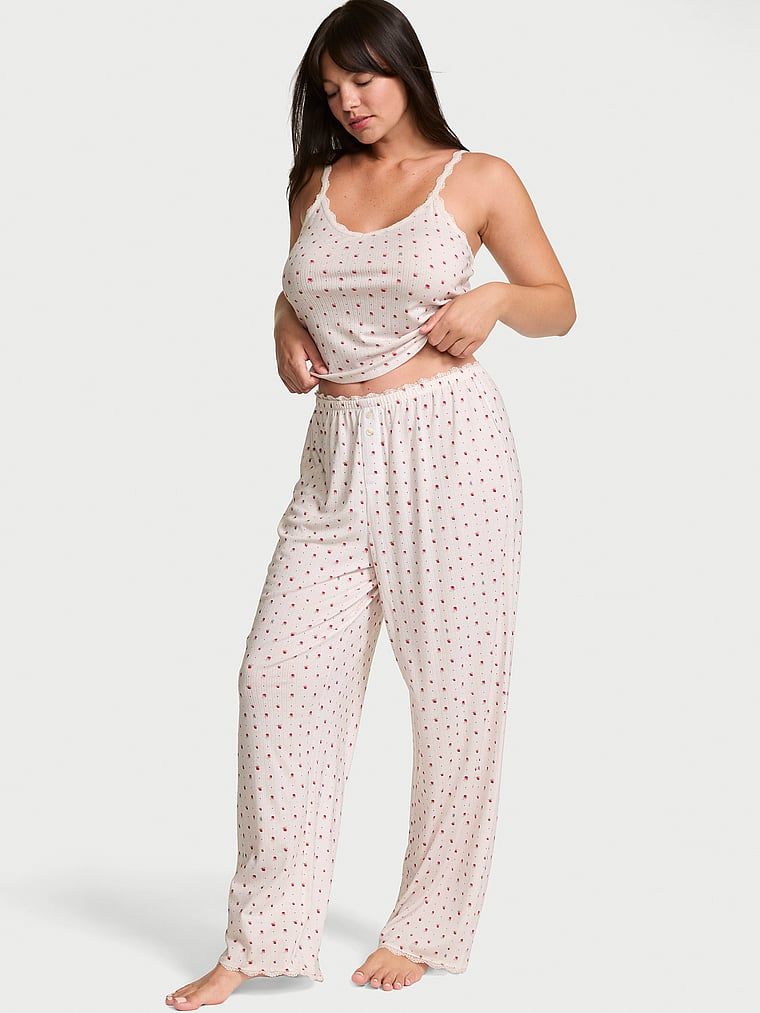 Victoria's Secret Pointelle rebrasti komplet topa i hlača