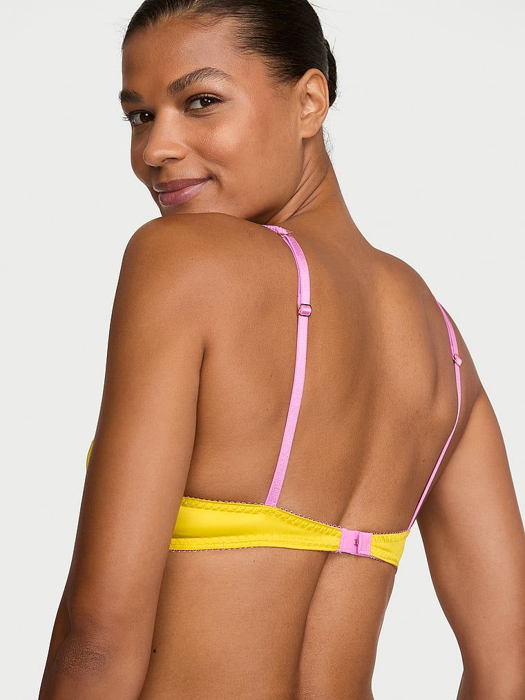 Grudnjak bez podstavljenih žica satena Tease. Proizvod je žute boje i dolazi iz Victoria's Secret kolekcije.