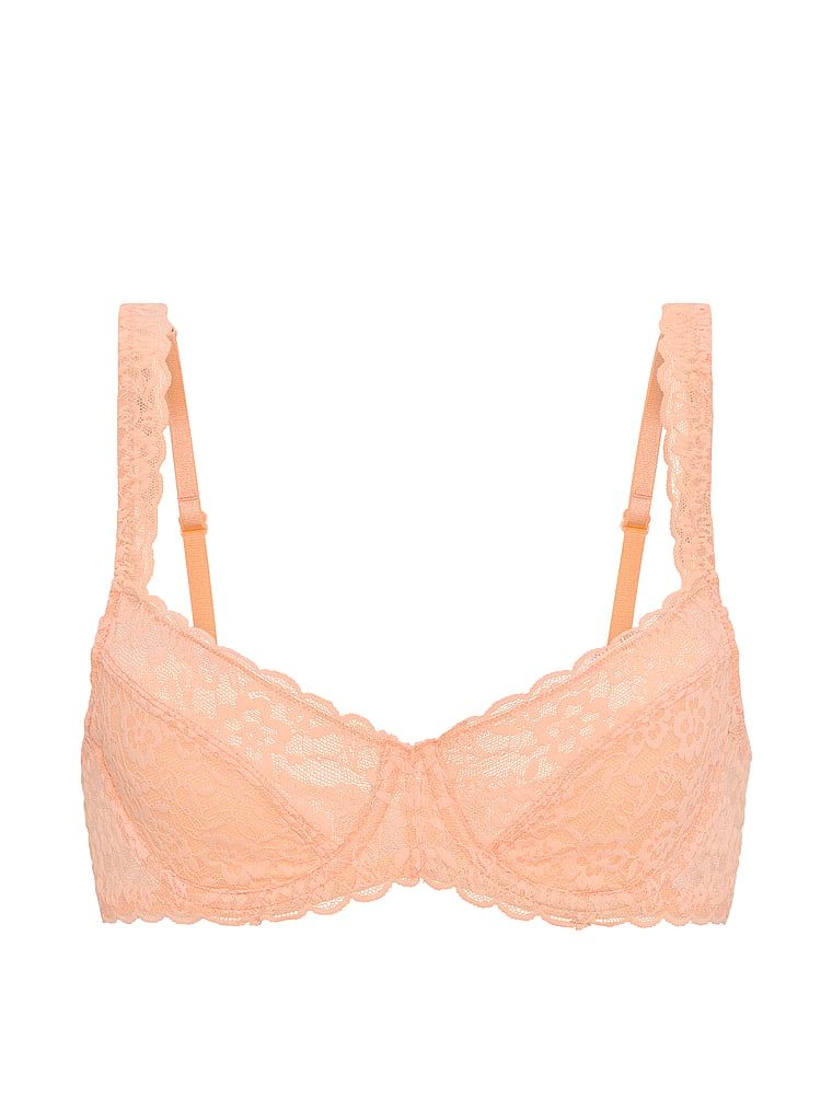 Čipkasti balconette grudnjak bez podstave. Proizvod je narančaste boje i dolazi iz Victoria's Secret kolekcije.