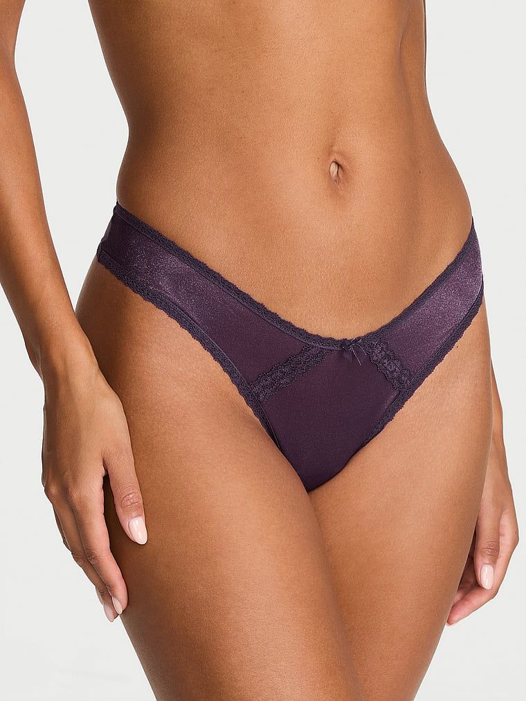 Dream Angels Brazilske gaćice od prozirnog svjetlucavog materijala s čipkastim obrubom