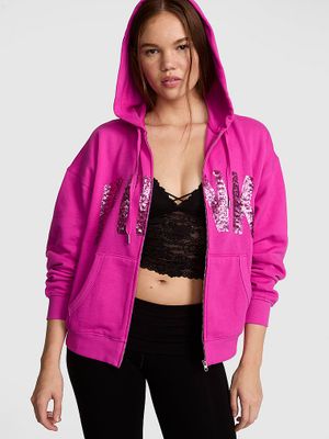 PINK Dukserica Campus Fleece s kapuljačom i patentnim zatvaračem cijelom dužinom