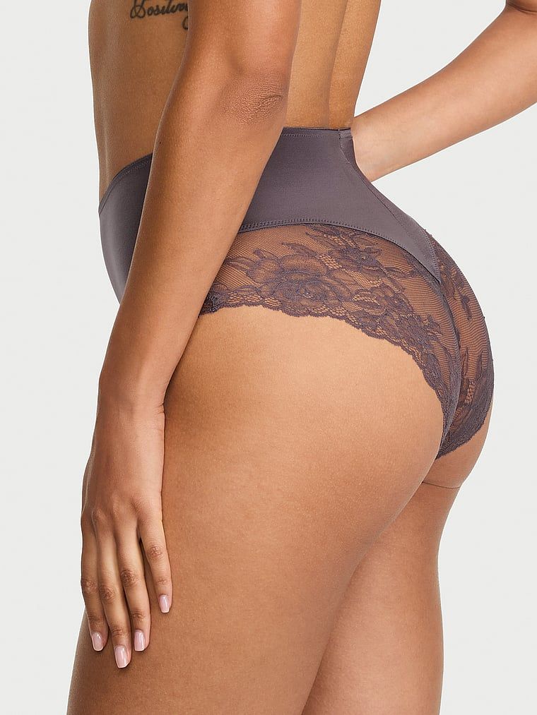 Very Sexy Glatke klasične gaćice visokog struka s čipkastim obrubom