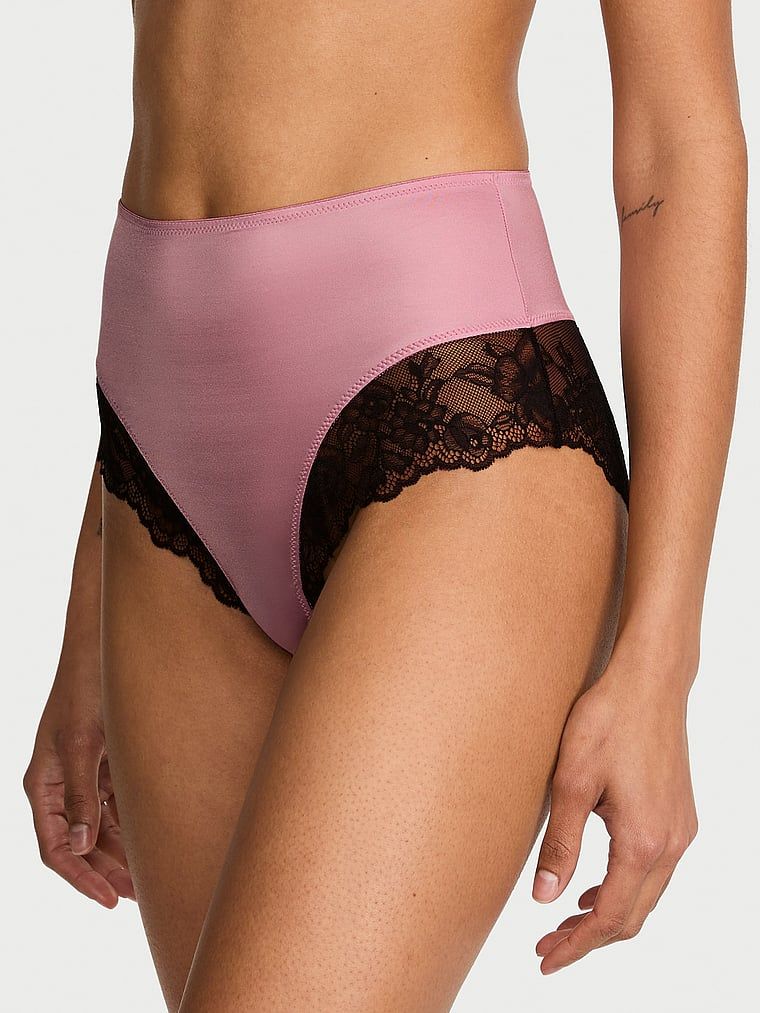 Very Sexy Glatke klasične gaćice visokog struka s čipkastim obrubom