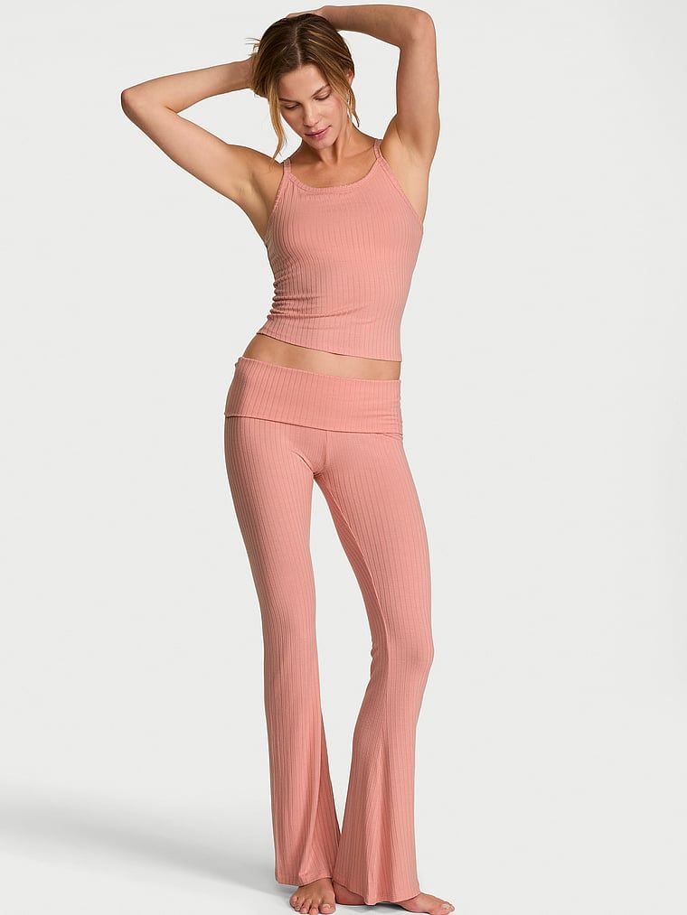 Victoria's Secret SoSoft™ komplet potkošulje i hlača sa strukom na preklapanje sa širokim prugama od modala
