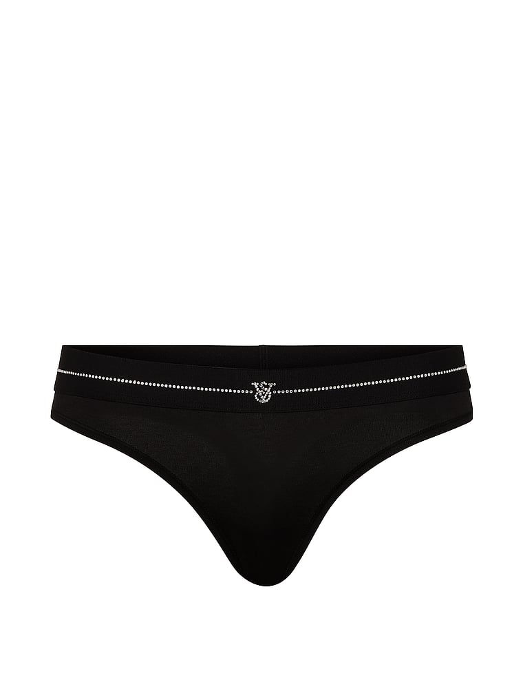 Pamučni tanga Shine Logo. Proizvod je crn i dolazi iz kolekcije Pamuk.