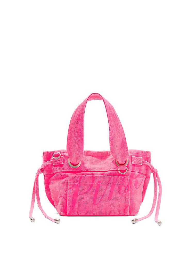 PINK Mini platnena shopper torba s ravnim dnom