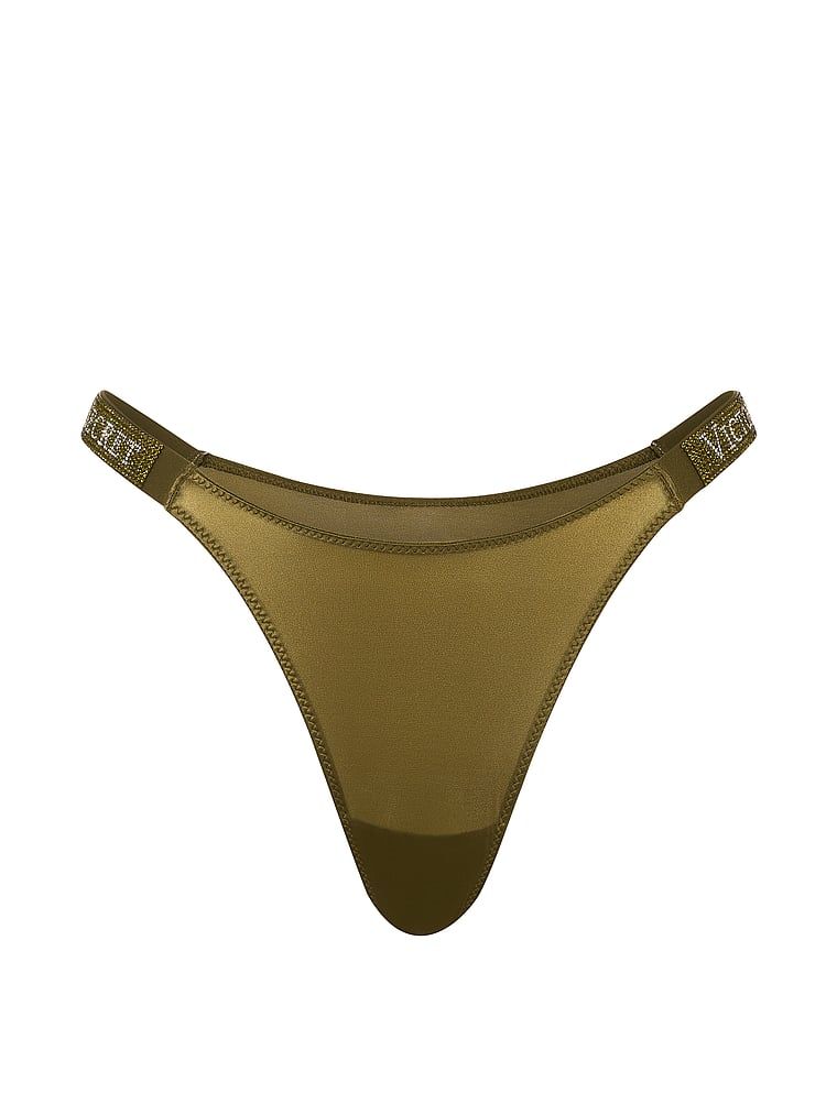 Brazilske čipkaste gaćice s Shine Strap brazilskim prugama. Proizvod je zelene boje i dolazi iz kolekcije Very Sexy.