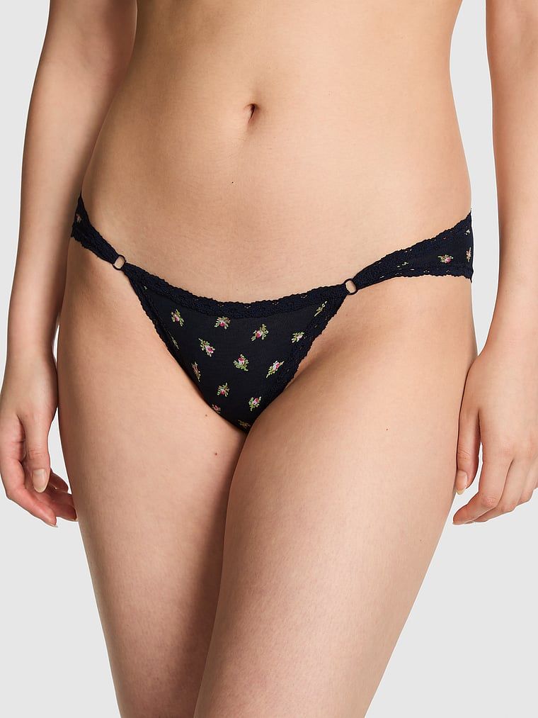 PINK Pamučne cheeky gaćice s čipkastim rubom