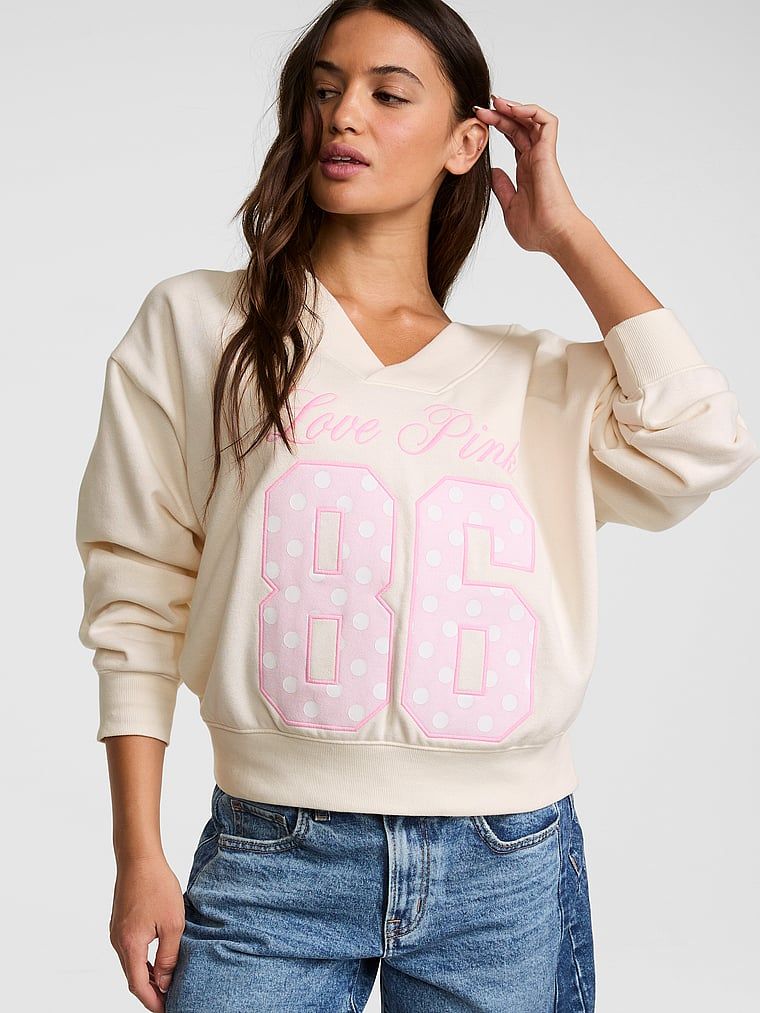 PINK Majica s V izrezom Campus Fleece