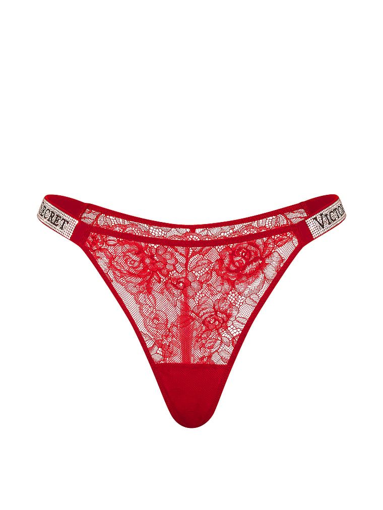 Brazilske čipkaste gaćice s Shine Strap brazilskim prugama. Proizvod je crvene boje i dolazi iz kolekcije Very Sexy.