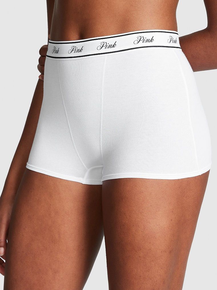 PINK Pamučne boyshort gaćice visokog struka s logotipom