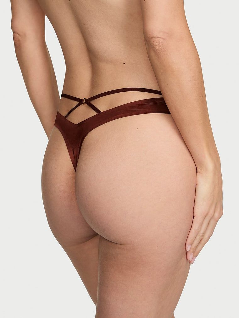 Very Sexy Prozirne tange s mrežastim obrubom i trakicama na stražnjoj strani