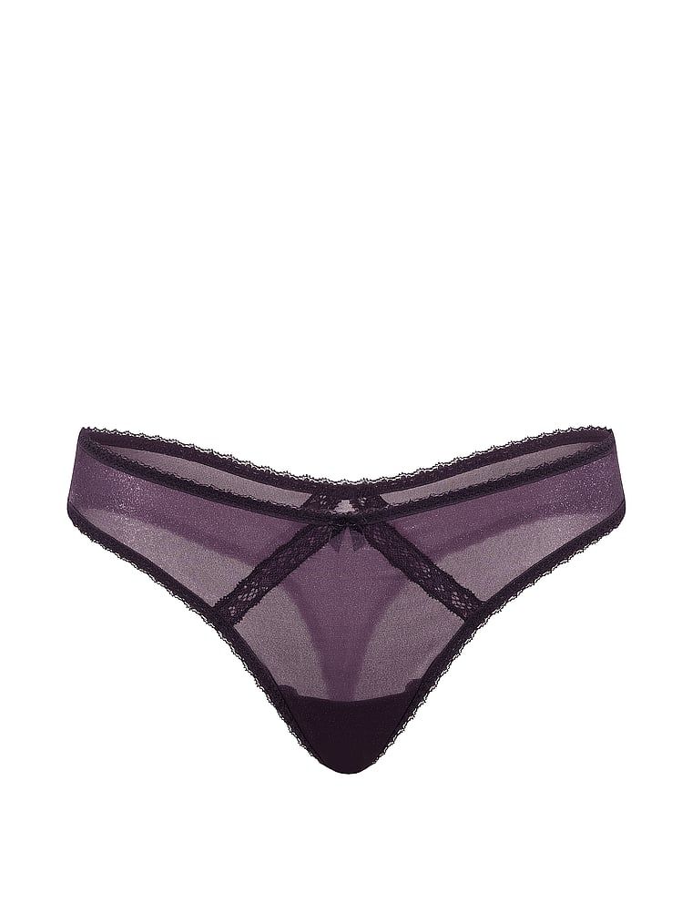 Sheer Shimmer Shimmer Shiny Thong. Proizvod je ljubičaste boje i dolazi iz kolekcije Dream Angels.