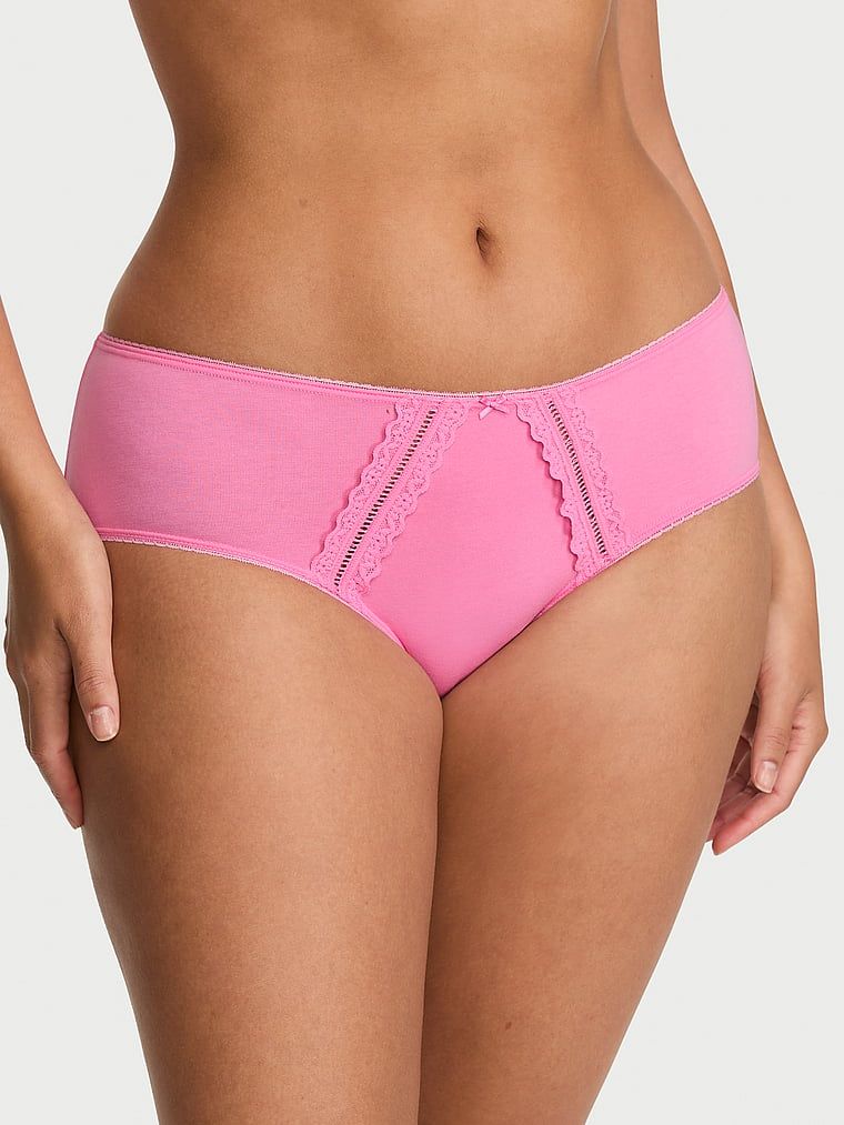 Victoria's Secret Pamučne hipster gaćice s čipkastim obrubom