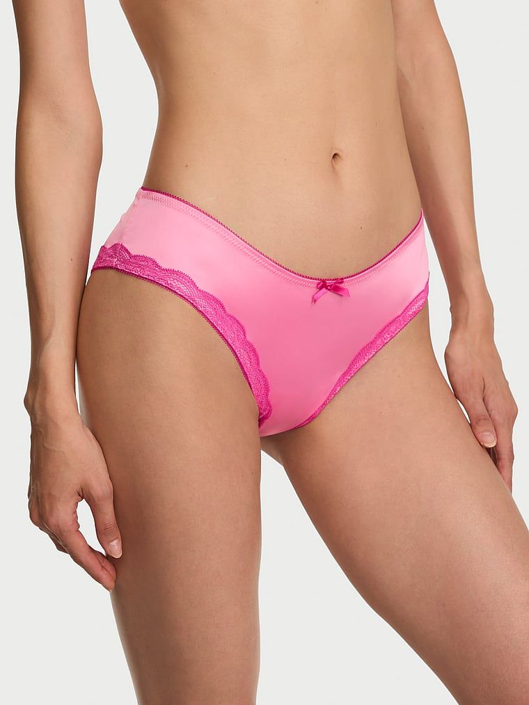 Victoria's Secret Satenske Cheeky gaćice Tease s čipkastim obrubom