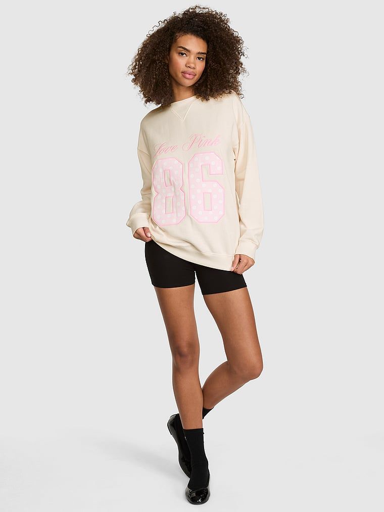 PINK Oversized majica s okruglim izrezom Campus Fleece