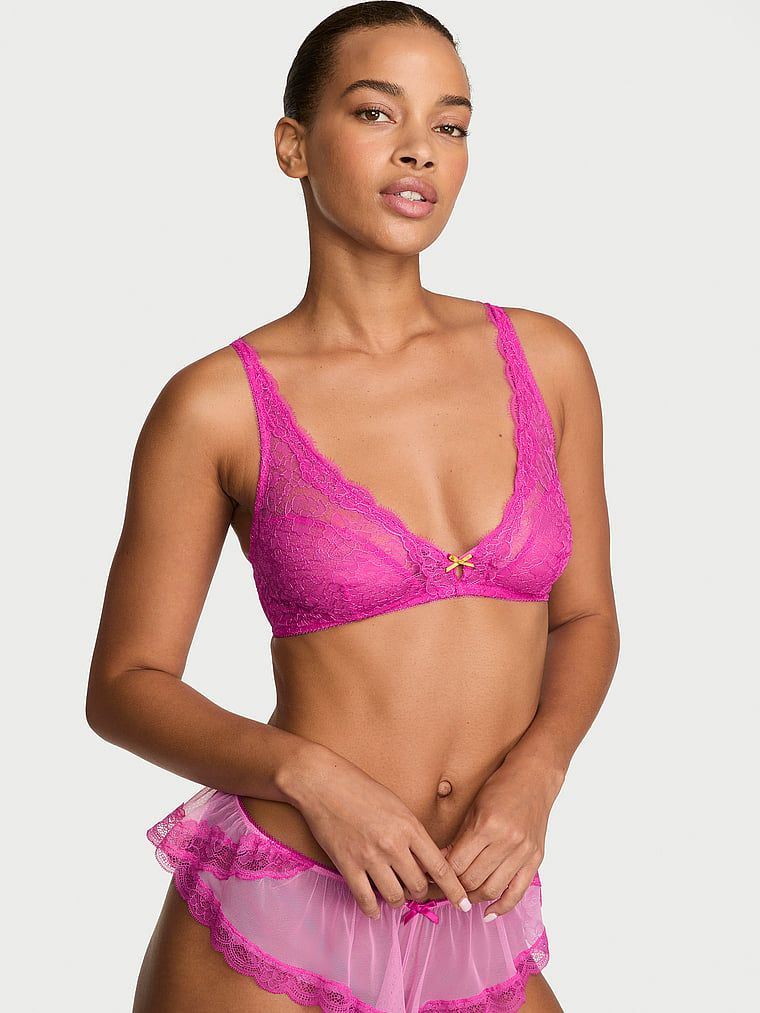 Victoria's Secret Čipkasti bralette Tease bez žice s dubokim izrezom