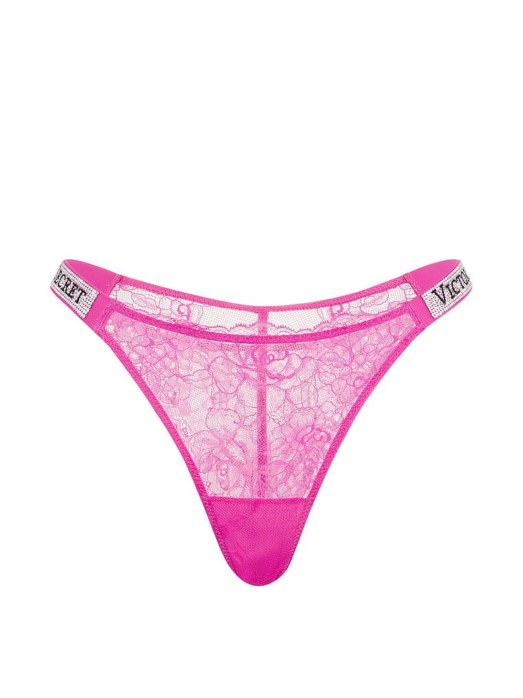 Brazilske čipkaste gaćice s Shine Strap brazilskim prugama. Proizvod je ružičaste boje i dolazi iz kolekcije Very Sexy.