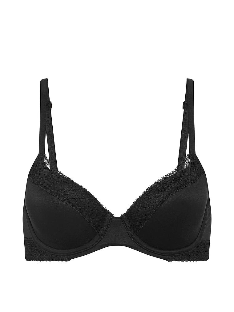 Blago podstavljeni grudnjak s Demi čipkastim umetcima. Proizvod je crne boje i dolazi iz kolekcije Body by Victoria.